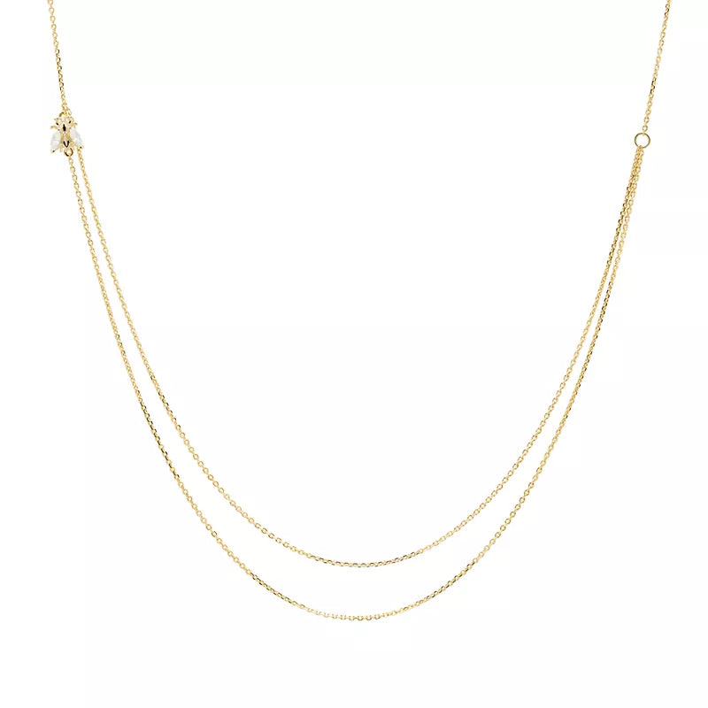 Double Layer Pendant necklace Gold