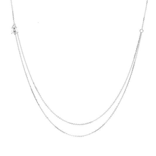 Double Layer Pendant necklace Silver