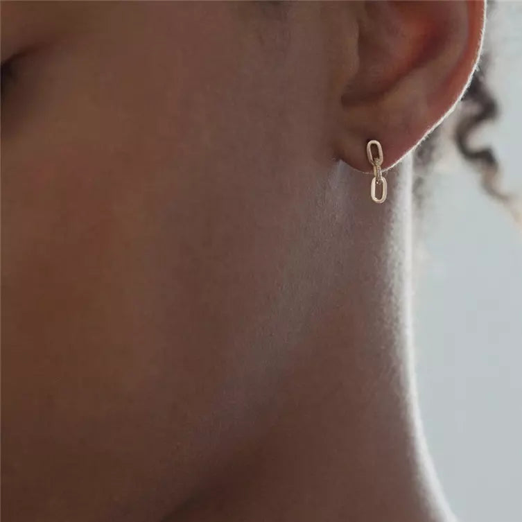 PaperClip Earrings Gold