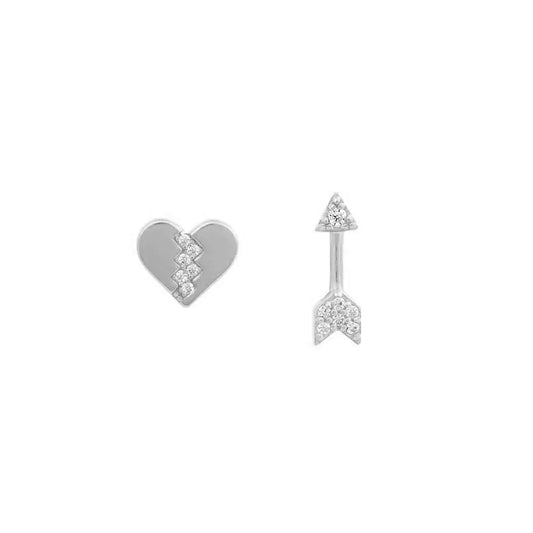 Heart & Arrow Stud Silver